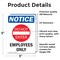 Signmission Employees Only Sign, Vinyl Decal, 3.5in W x 5in L, 2PK OS-2PACK-NS-D-35-V-12005 - alternate 4